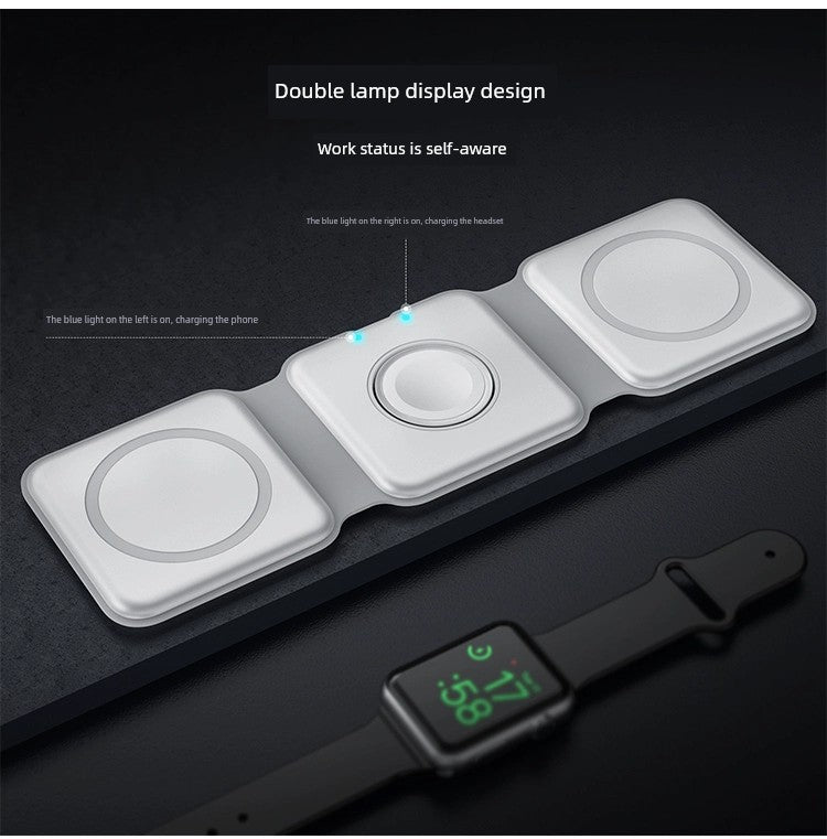 3-in-1 wireless charging strip for iphone, apple watch, and airpods. Slim.