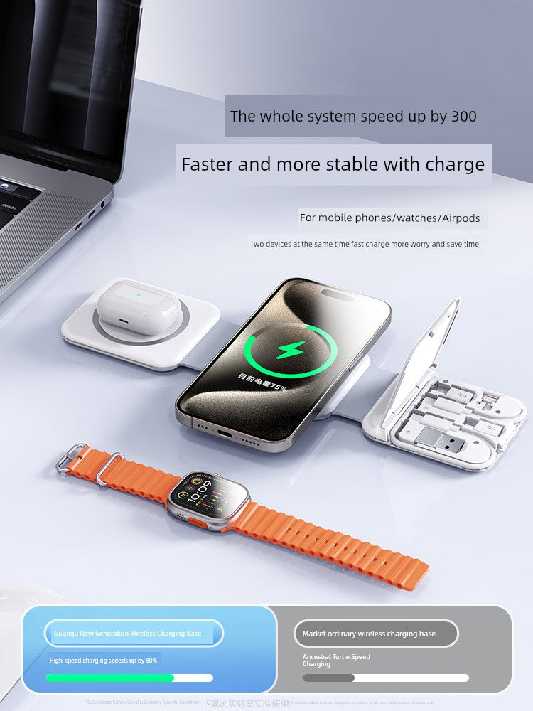 3-in-1 wireless charging strip for iphone, apple watch, and airpods. Slim.