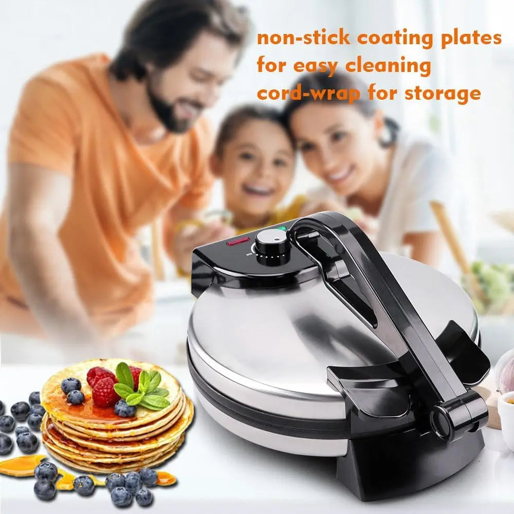 220V Electric Tortilla Press, 10 Inch Tortilla and Roti Maker Multipurpose Automatic Burrito Maker, Double-sided Heating