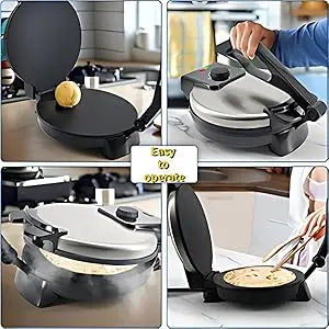 220V Electric Tortilla Press, 10 Inch Tortilla and Roti Maker Multipurpose Automatic Burrito Maker, Double-sided Heating